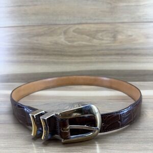 ONYX South Western Belt Mens Size 36 Brown Croc Embossed Leather USA Made